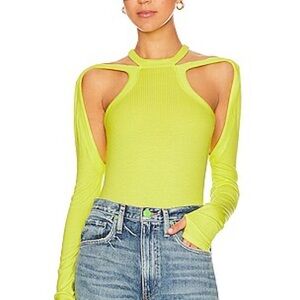 Kelsie bodysuit in Bitter Lemon NOY YOURS TO KEEP.